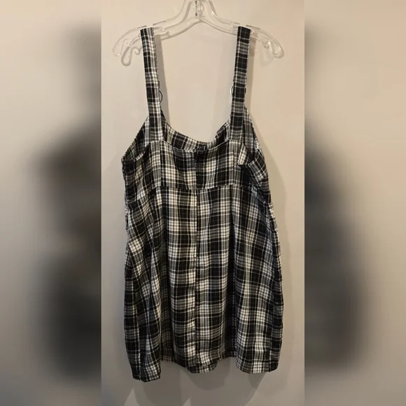 Forever 21+ Women's (Size 2X, Black & White) Plaid Pinafore Dress - Picture 4 of 4